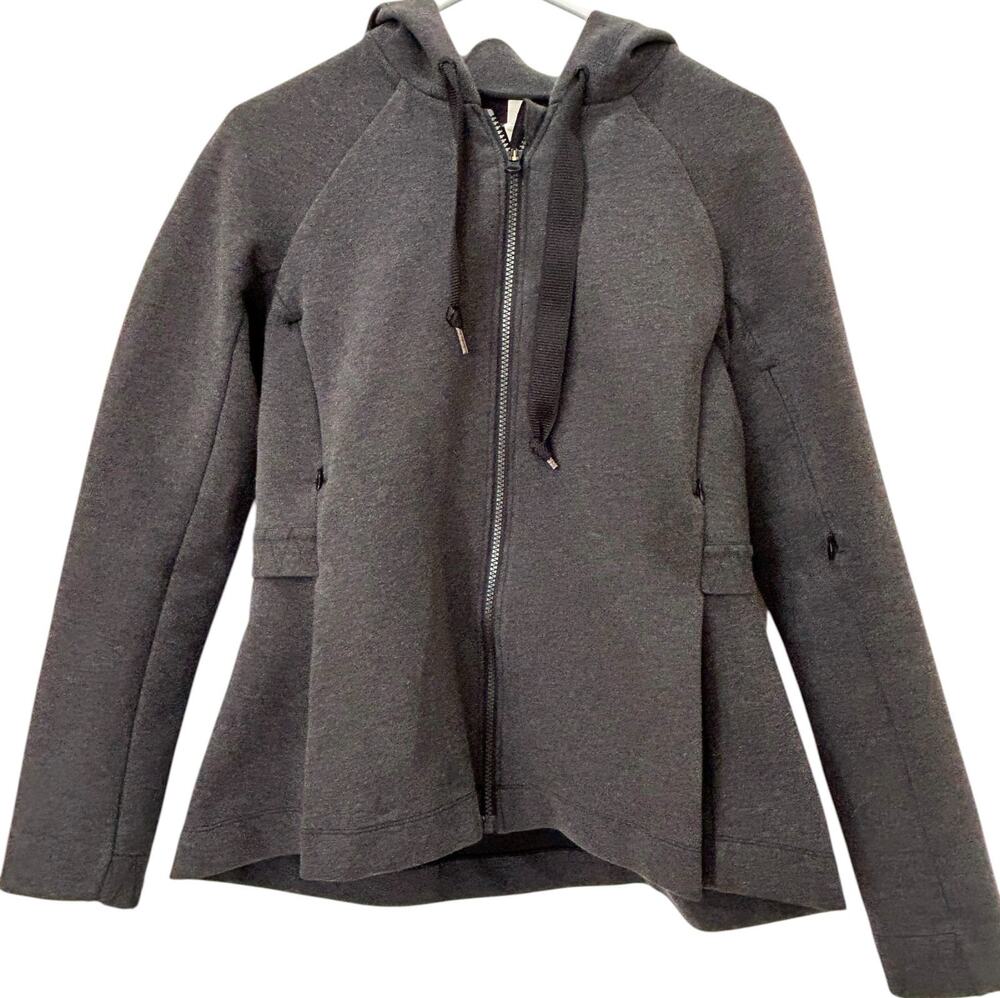 Lululemon Womens Scuba Hoodie Jacket Size 8 Charcoal Gray Full Zip Athletic